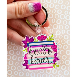 Floral book lover keychain - Emily Cromwell
