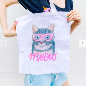 Pink Meow cat bag - Emily Cromwell