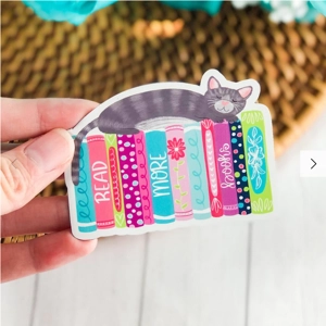 Read More Books (Books with Cat) magnet - Emily Cromwell