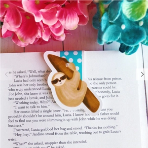 Sloth on branch magnetic bookmark - Emily Cromwell