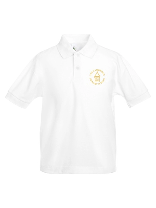 White Golf Shirt with Logo (3-4yr)