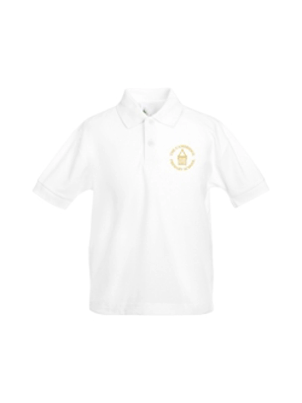 White Golf Shirt with Logo (11-12yr)