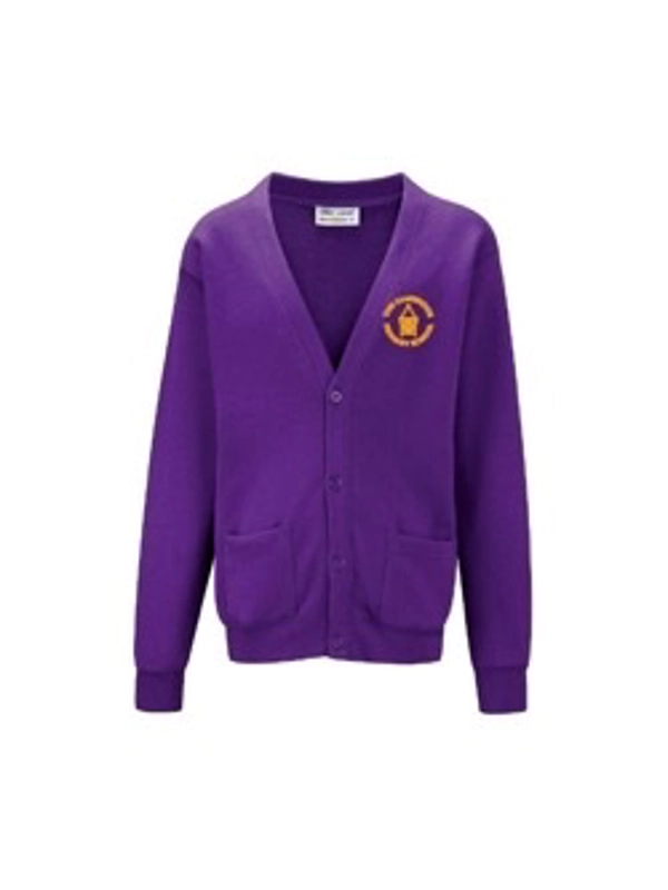 Purple Cardigan with Logo (13-14yr)