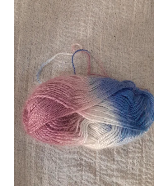 Goatally Gorgeous Pure Mohair Yarn, Hand Dyed in Carnival blue/cream/pink/purple tones (v)