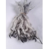 Wavy mini wool locks, hand dyed in light silver & charcoal, 6 approx length