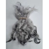 Wavy mini wool locks, hand dyed in dark silver & charcoal, 6 approx length