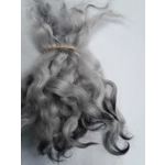 Wavy mini wool locks, hand dyed in dark silver & charcoal, 6 approx length", 10g, White Faced Dart