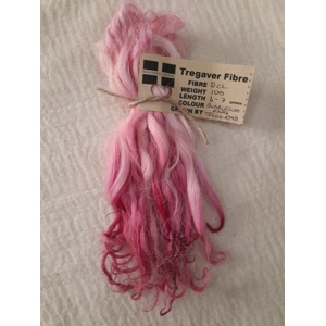 Bubble gum Pinks wavy wool locks, Devon and Cornwall Longwool