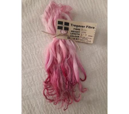 Bubble gum Pinks wavy wool locks, Devon and Cornwall Longwool
