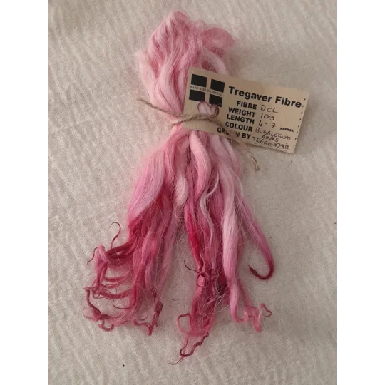 Bubble gum Pinks wavy wool locks, Devon and Cornwall Longwool