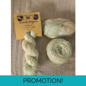 Goatally Gorgeous Pure Mohair Yarn,  Hand Dyed in mint cream tones (v)
