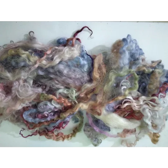Rainbow mix bumper 50g of locks and curls from mixed breeds of sheep