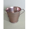 Miniature copper colour metal twin handle bucket