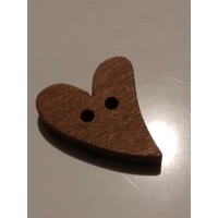 Mini wood heart button