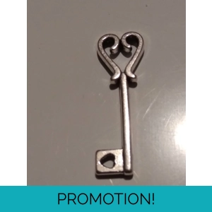 miniature metal heart key