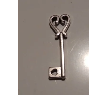 miniature metal heart key