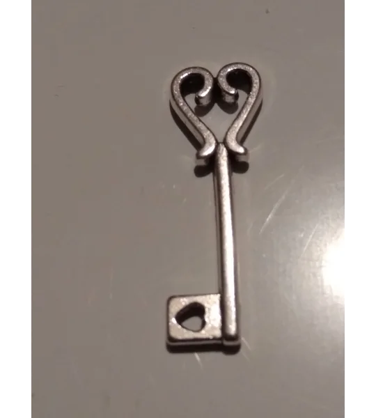 miniature metal heart key