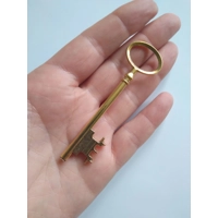 Gold colour metal key, prop, crafting supplies