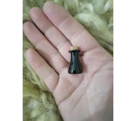 miniature glass flask with cork, various colours