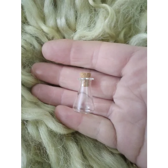 miniature glass flask with cork, various colours