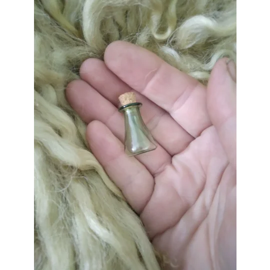 miniature glass flask with cork, various colours