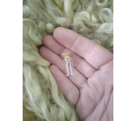 miniature glass wish bottle with cork