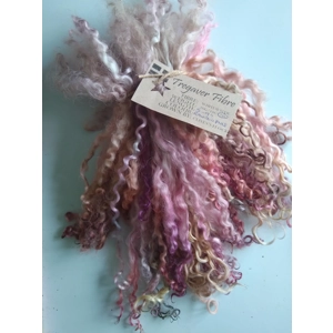 Rainbow multi curly wool locks, 28g, 5-8'