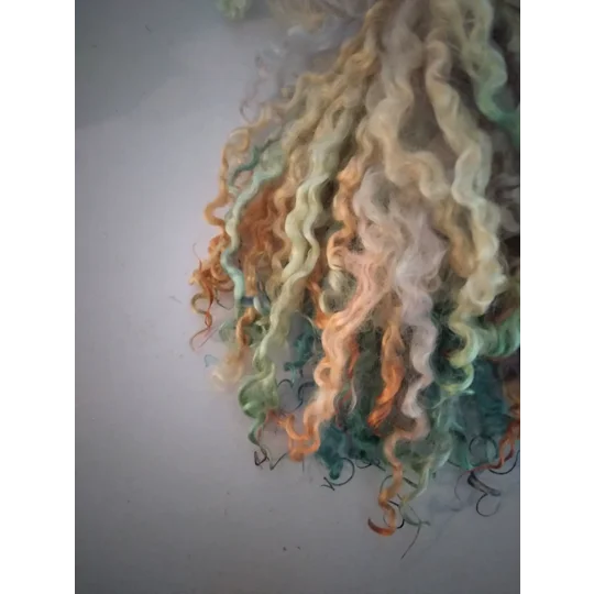 Unicorn rainbow curly wool locks, 28g, 14, or 7g