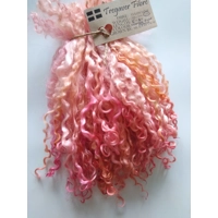 orange pink and peach curly wool locks, 28g, 14g or 7g
