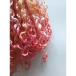 orange pink and peach curly wool locks, 28g, 14g or 7g