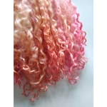 orange pink and peach curly wool locks, 28g, 14g or 7g