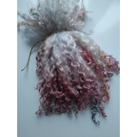 light blue rainbow teeswater curly wool locks, 28g