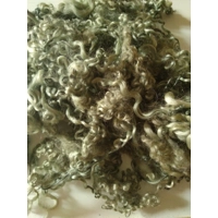 grey green silver curly wool 10g