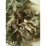 grey green silver curly wool 10g