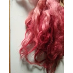 red and pink wavy wool locks, 6-9" texel x DevonCornwall longwool, 28g red and pink wavy wool locks, 6-9" texel x DevonCornwall longwool, 28g