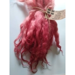 red and pink wavy wool locks, 6-9" texel x DevonCornwall longwool, 28g red and pink wavy wool locks, 6-9" texel x DevonCornwall longwool, 28g