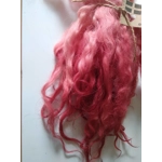 red and pink wavy wool locks, 6-9" texel x DevonCornwall longwool, 28g red and pink wavy wool locks, 6-9" texel x DevonCornwall longwool, 28g