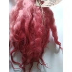 red and pink wavy wool locks, 6-9" texel x DevonCornwall longwool, 28g red and pink wavy wool locks, 6-9" texel x DevonCornwall longwool, 28g