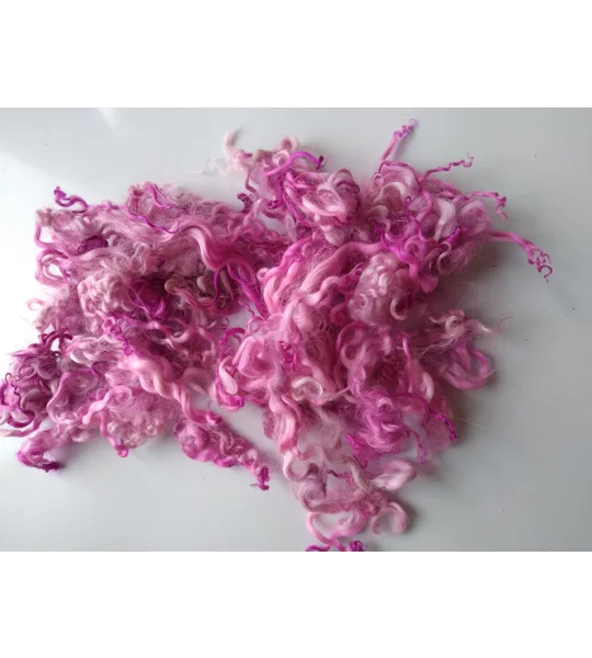 Lipstick pink mix curly wool, 10g