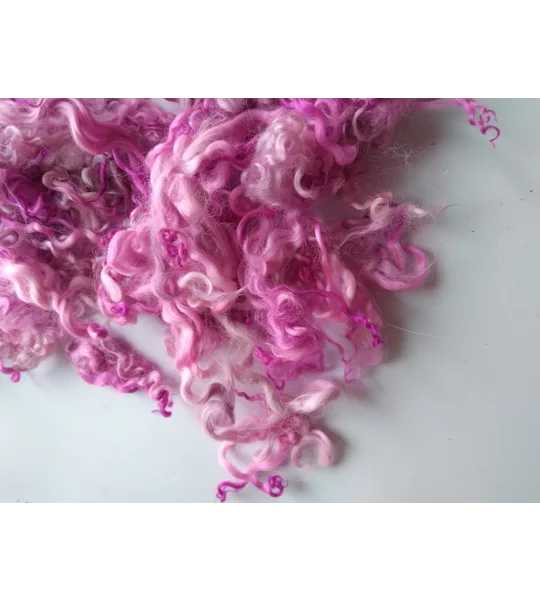 Lipstick pink mix curly wool, 10g