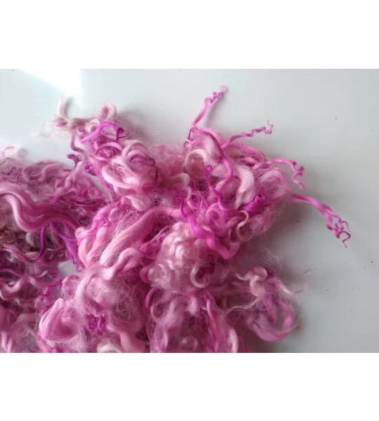 Lipstick pink mix curly wool, 10g