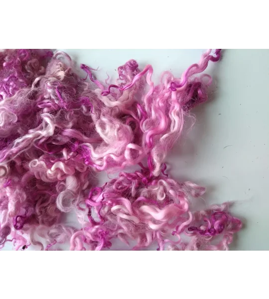 Lipstick pink mix curly wool, 10g