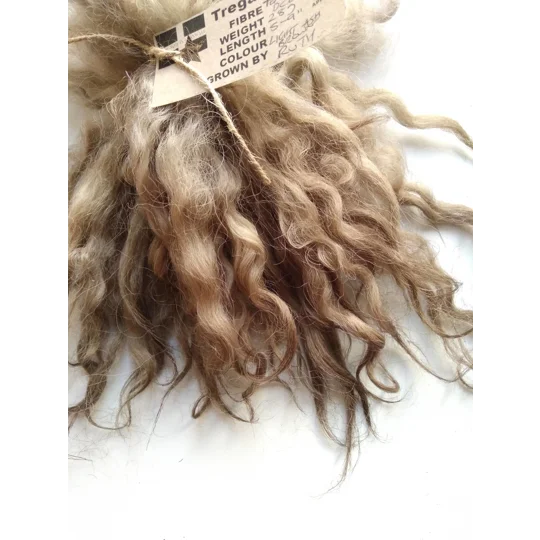 Light Ash Brown wavy wool locks,