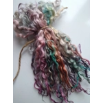 Bright rainbow curly wool locks, 10g
