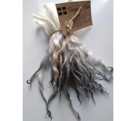 Silvery blue curly wool locks, 10g