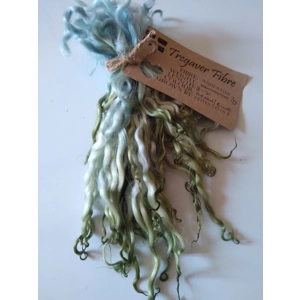 blue and green curly wool locks, 7g