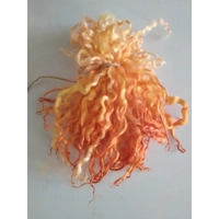 orange curly wool locks, 7g  teeswater and whitewater lamb locks