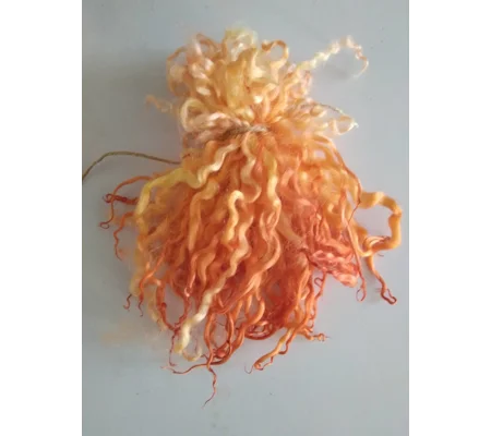 orange curly wool locks, 7g teeswater and whitewater lamb locks