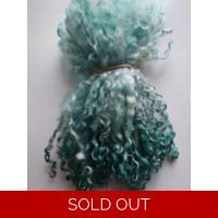 Ocean blue green curly wool locks, 28g 14g or 7g