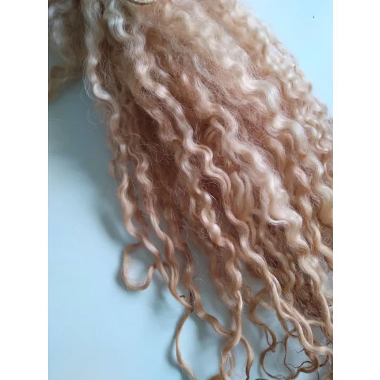 Strawberry blonde curly wool locks, 28g 14g or 7g Masham/teeswater